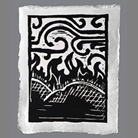 'Fire Season'  •  Galiano Relief 2015 group print  Theme 'Earth, Wind & Fire'